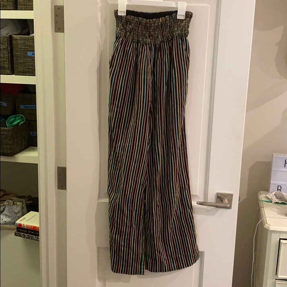 Striped high waisted pants
